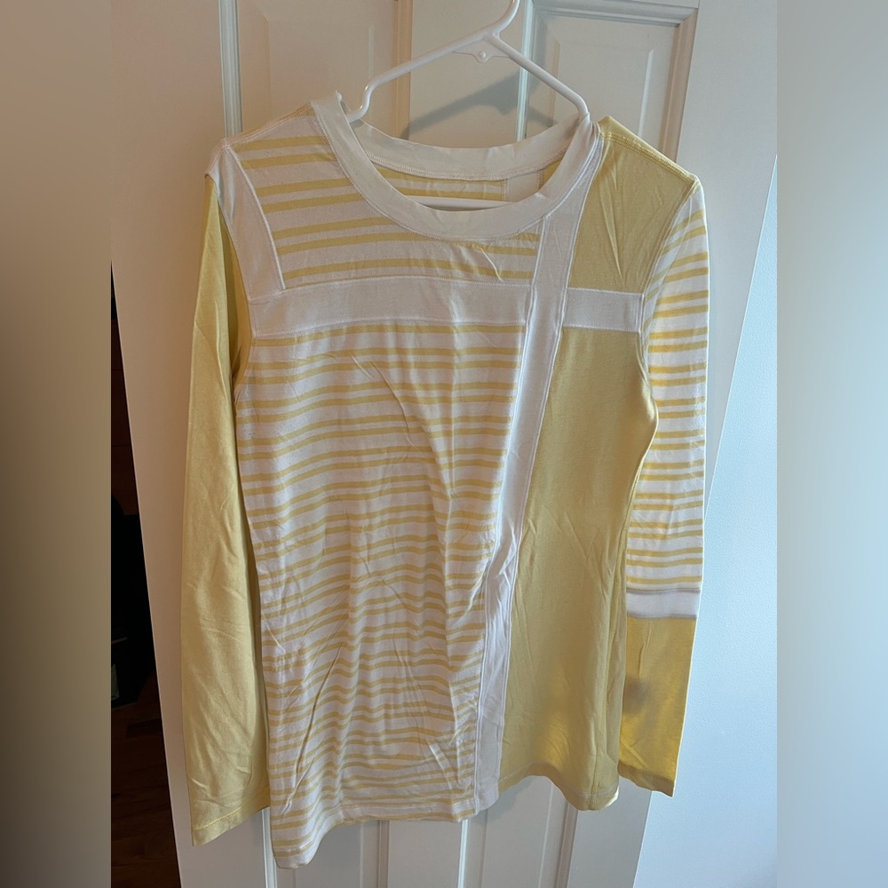 Lululemon Athletica Yellow and White Long Sleeve